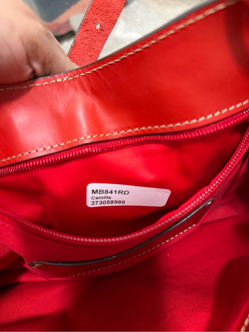 Dooney & Bourke Red Leather-Trim Tote